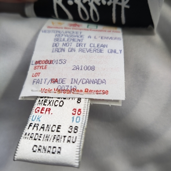 JOSEPH RIBKOFF Black White Zebra Sequin Women's Jacket 8 - Picture 8 of 10